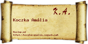 Koczka Amália névjegykártya